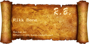 Rikk Bene névjegykártya